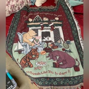 Winnie the Pooh woven tapestry throw blanket
